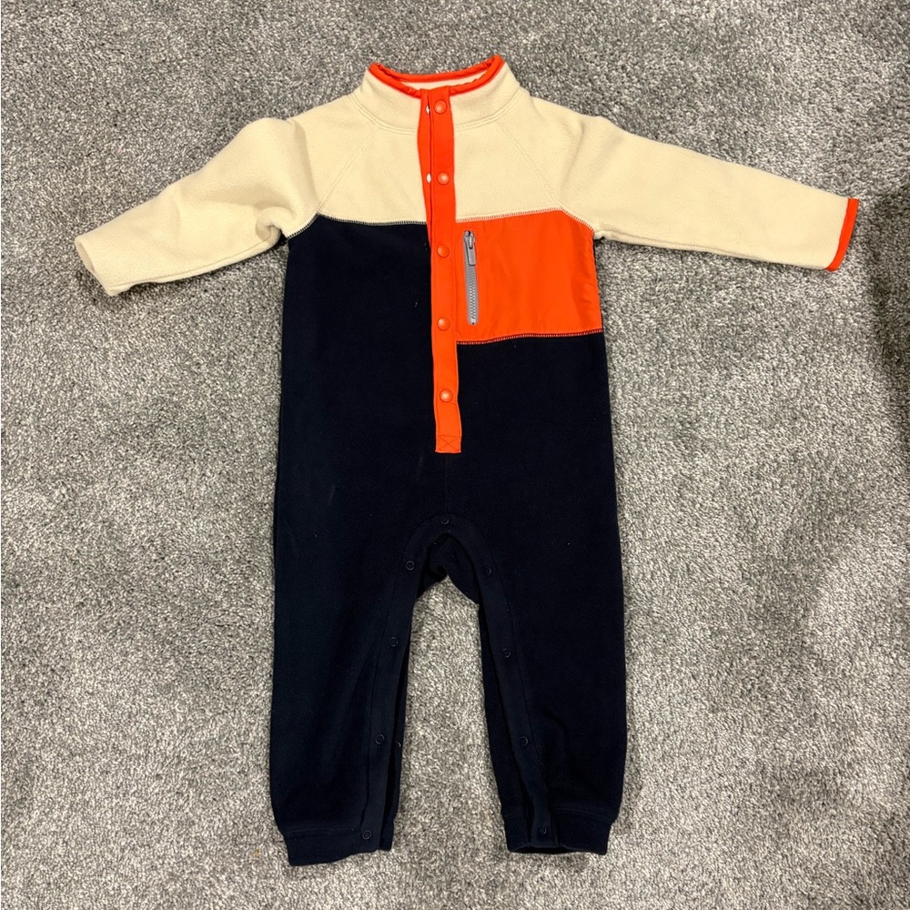 Old Navy Cream and Orange Kids Footie